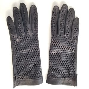 Unworn Vintage Woven Lambskin Leather Gloves